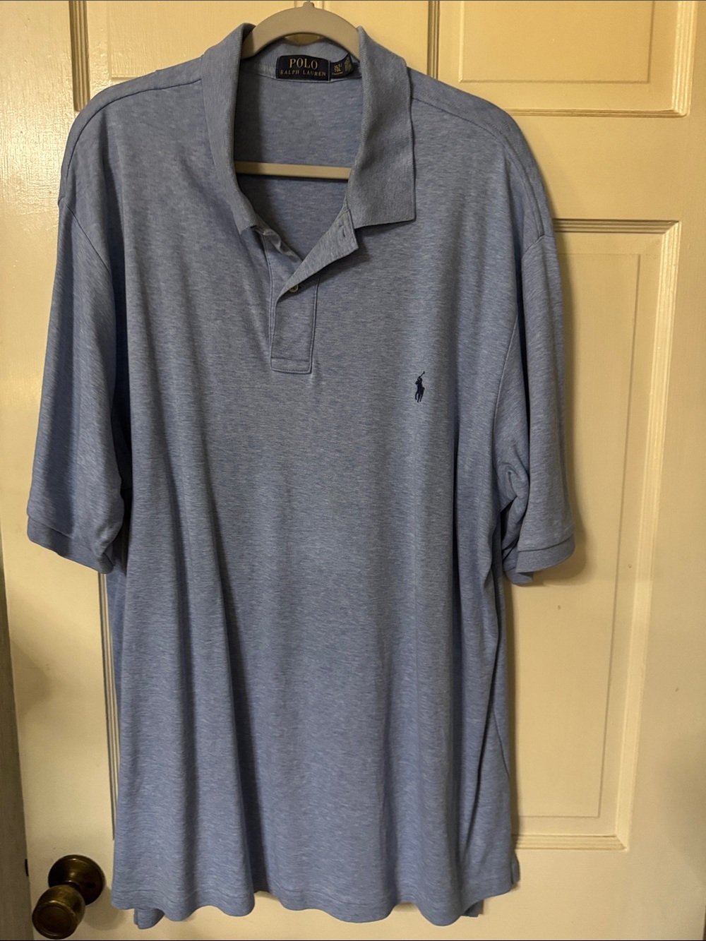 Polo by Ralph Lauren Heather Light Blue Men's Polo with Navy Pony